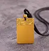 Vietnam Shajin Ping An Sin Nada Marca Simulación Dorado Colgante para Hombre Cuadrado Herencia de Marca Ping An Xiangyun Fu Marca Colgante