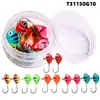 Anzol de Cabeça de Chumbo com Forma de Peixe de 6 Cores Transfronteiriço Gancho de Pesca 2,1g Micro Colorido Gancho de Pesca para Pesca no Gelo Isca Macia para Peixe Anzol de Pesca
