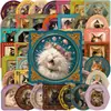 Marco de Fotos Vintage Nuevo Estilo Transfronterizo 50 Piezas Pegatinas de Gato Decoración Creativa para Diarios, Fundas de Teléfono, Cuadernos, Pegatinas Impermeables