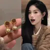 Nuevos Pendientes de Tachuela Ojo de Tigre Otoño/Invierno 2026 para Mujer Lujo Ligero Nicho de Gama Alta Pendientes con Estampado de Leopardo Accesorios de Pendientes con Temperamento Personalizado
