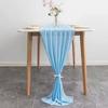 Camino de mesa de gasa estilo europeo Nuevo camino de mesa sencillo de color sólido decoración de mesa de boda de hotel fabricantes de camino de mesa de boda