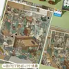 Adesivos de Paisagem Gilded Light Private Pavilion com Microtinta PET 3D Cena em Miniatura DIY Desenho Animado Infantil Adesivos para Diário Alívio de Estresse