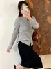 Cárdigan de Punto Sencillo de Color Sólido para Mujer Talla Grande Estilo Otoño 2026 Para Chicas Gorditas Top Adelgazante de Cuello Redondo Ropa Exterior para Mujer