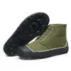 Sapatos de borracha de cano alto com sola de borracha antiderrapante, resistentes ao desgaste, respiráveis, sapatos de liberação, sapatos para lavoura, sapatos para canteiro de obras, sapatos de proteção para trabalho na lavoura, borracha amarela