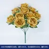 Corona Navideña de Flores Artificiales Golden Rose para Hacer Decoración de Sala de Estar Flores Individuales Adornos Únicos Decoración de Bodas Rosa