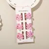 Pinzas para el pelo de mini flor de 2.5 cm transfronterizas en colores macarrón, pinzas para el pelo sencillas para mujer, pinzas pequeñas para el lateral, juego de 6 piezas