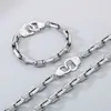 Fabricante de Dongguan Estilo Cool Design Personalizado de Emenda de Corrente Geométrica Estilo Minimalista Conjunto de Joias em Aço Titânio Banhado a Ouro