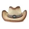 Sombrero de Sol para Playa al Aire Libre para Hombres y Mujeres Nuevo Estilo Étnico Denim Pintura en Spray Sombrero de Paja PQBZNZ001
