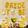 Traje de globo para novia en oro rosa con propuesta transfronteriza. Decoración de boda para novia. Carta con traje de globo.