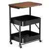 Carrito Plegable Pequeño de Almacenamiento Estante de Piso Mesa de Noche de Dormitorio Almacenamiento Estante de Almacenamiento de Snacks Mesa de Café Sala de Estar Mesa Lateral