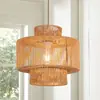 Lámpara de araña transfronteriza de 110v para estilo country simple americano pasillo pasillo dormitorio lámpara de araña pantalla tejida multicapa