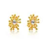 Pendientes de Moda Transfronterizos Europeos y Americanos Personalizados de Nicho Cobre Chapado en Oro Real Zirconio Oval Pequeña Margarita Pendientes Exquisitos