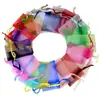 Atacado Spot Bolsa de Organza Lisa Transparente com Cordão Presente Casamento Doce Bolsa de Gaze Joias Embalagem de Joias Bolsa de Rede