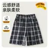 Pantalones Cortos de Verano Finos de Longitud Media para Niños Niñas Estilo Academia Casual Uniforme Escolar Pantalones Cortos a la Rodilla