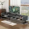 Estante de escritorio para libros, elevador de monitor de computadora, estante extendido de doble capa para debajo de la pantalla del escritorio