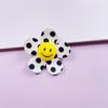 Hanfeng Acrílico Pied-de-poule Leopardo Rosto Sorridente Flor Corrente para Celular Corda de Cabelo Decoração de Presilha Chaveiro DIY35mm