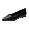 Zapatos de Trabajo Personalizados para Mujer, Planos Negros de Cuero con Suela Suave, Zapatos Profesionales para Entrevista de Trabajo, Hotel, Antideslizantes, para Azafata con Puntera