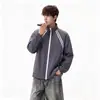 Chaqueta de protección solar a rayas para hombre para exteriores, abrigo deportivo de verano transpirable, ligera, cuello alto, con paneles, chaqueta solar con protección UV
