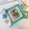 Cuaderno A7 con diseño de corazón y hojas sueltas, con cremallera cuadrada, sencillo y bonito, de 6 agujeros para niña.