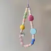 Corrente de Celular Fofa Estilo Ins Arco-Íris, Cordão de Pescoço Nicho, Pingente de Corrente Feminino, Corrente Decorativa com Contas para Câmera Ccd, Anti-Perda