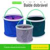 Balde de pesca ABS dobrável espessado portátil para peixe vivo com tampa balde portátil de proteção de peixe com corda