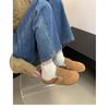Zapatos Birkenth para Mujer 2023 Otoño e Invierno Nueva Moda Zapatos de Media Pantufla Perezosos Birkenth Punta Abierta Planos Forrados de Felpa Para Exteriores