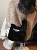 Bolso Chaleco Peludo Otoño e Invierno Transfronterizo 2026 Nuevo Estilo Bolso de Mano con Hebilla de Cierre Bolso Cubo Bolso de Hombro Cruzado Esponjoso