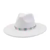 Aliexpress Amazon Otoño e Invierno Nuevo Top Corazón de Melocotón Estilo Étnico para Hombre y Mujer Sombrero de Copa de Lana de Ala Ancha Sombrero de Jazz