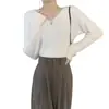 Estilo perezoso suéter corto suave de cuello en V para mujer primavera otoño invierno prenda interior ajuste ceñido imitación visón terciopelo tejido de punto base top