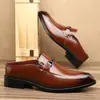 Zapatos de Cuero Formales de Negocios para Hombre de Punta Transfronterizos, Zapatos de Cuero Casuales Versátiles de Ponerse, Zapatos Cómodos y Resistentes al Desgaste para Hombre