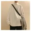 Camiseta de manga longa com gola alta meia estação para inverno e verão, masculina, veludo dupla face, cor sólida, top quente, segunda pele