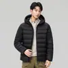 Chaqueta de plumas ligera con capucha como alternativa a las grandes marcas, abrigo de plumas ligero y cálido a prueba de viento para exteriores para hombre, con costuras selladas