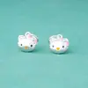 Prata Esterlina S925 Resina Brilhante Desenho Animado Gatinho Gato Pingente Fofo Hello Kitty Charme Pulseira DIY Acessório de Prata