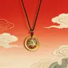 Joyería de aleación estilo étnico chino, collar con colgante del Dios de la Riqueza Amarillo, accesorio decorativo para hombres y mujeres, venta al por mayor de fábrica