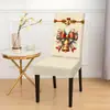 Fundas de silla navideñas para uso doméstico de fabricante transfronterizo, fundas de silla de comedor a prueba de polvo con estampados europeos y americanos, decoración de ambiente festivo Fundas de silla navideñas