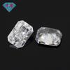 Huagang Gem 9A Retangular Chanfrado Flor de Gelo Lapidada Zircônia Branca Diamante de Alto Carbono Zircônia Octogonal Pequena Pedras Nuas CZ Anéis