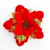Flores Decorativas de Natal Transfronteiriças Adequadas para Guirlandas de Cipó e Decorações de Árvore de Natal, Podem Ser Equipadas com Hastes de Flor com Clipe, em Estoque do Fabricante
