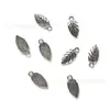 17x8mm Pingente de Folha com Textura Retrô Liga de Zinco Acessórios DIY Colar Pulseira Brinco Acessórios de Joia Atacado