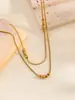 2025 Nuevo Collar de Perlas Versátil Colgante de Acero de Titanio de Gama Alta Juego de Cadena Hueso de Serpiente Fábrica de Moda Venta al por Mayor