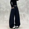 Calça jeans lisa de outono para meninas, novo estilo 2026, calça larga solta para crianças mais velhas, calça longa simples estilo coreano