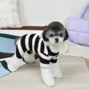Ropa para Perros Modelos Otoño e Invierno para Razas Pequeñas Como Teddy, Bichón, Pomerania, Ropa de Invierno para Mascotas, Chaqueta de Polar de Cuatro Patas con 25 Rayas