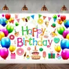 Tela de Fondo Negra y Dorada para Cumpleaños de Venta Caliente Transfronteriza Decoración para Fiesta de Feliz Cumpleaños Suministros Banderín de Cumpleaños Rosa Dorado Azul Plateado