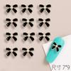 Accesorios para Uñas, Perlas de Goteo de Aceite, Moños, Accesorios de Aleación para Uñas Negros y Blancos, Productos Terminados al por Mayor, Estampado en Caliente, Iridiscente