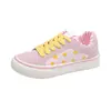 Tênis de Lona de Outono para Mulheres, Novo Estilo Coreano de Solado Plano com Padrão de Estrelas, Tênis Casuais Esportivos Versáteis, Sapatos de Solado Grosso Estilo Rua