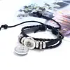 Venda Direta de Fábrica Pulseira de Couro 12 Constelações Europeia e Americana Multicamadas Trançada DIY Pulseira de Couro para Casal Pulseira de Couro Estrelada