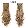 Extensões de Cabelo Cacheado Europeias e Americanas Transfronteiriças, Conjunto de 12 Peças de Extensões de Cabelo Sem Costura com Presilhas, Presilhas de Cabelo Sintético para Mulheres