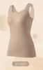 Chaleco térmico para mujer de otoño e invierno, con sensación de piel desnuda, hidratante, Bosein, capa base, cuello cuadrado, con cordones, almohadilla en el pecho, sin costuras, ajustado, embellecedor de la piel