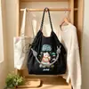 Bolso de mujer bordado, bolso de hombro, bolso de lona de gran capacidad casual de moda, diseño de patrón original, estilo personalizado