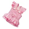 Saia Jeans para Pet, Roupa para Cachorro, Saia com Arnês para Coleira, Vestido para Gato, Corgi Ursinho, Venda Direta da Fábrica