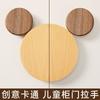 Manija de Cajón de Madera para Muebles de Habitación Infantil de Mickey Oso de Dibujos Animados Lindo Manija de Puerta de Armario de Madera Semicircular
